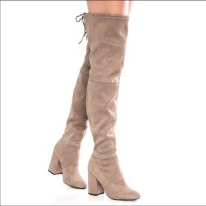 Steve Madden Norri over the knee in Taupe!